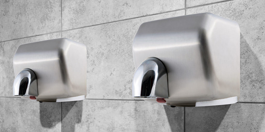 Air Dryer In Public Toilet Or Washrooms. Selective Focus Health